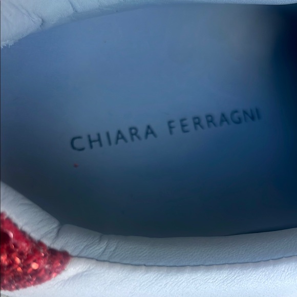 Red Glitter Sneakers with Black Laces. Chiara Ferragni. Size 36 - Picture 9 of 10